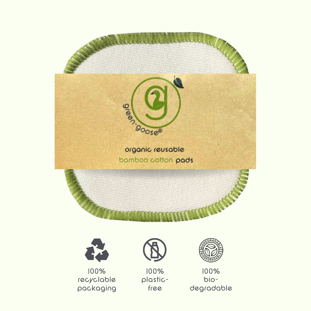 Reusable Bamboo Organic Cotton 3-ply Cotton Pads | 5 Pieces | Medium