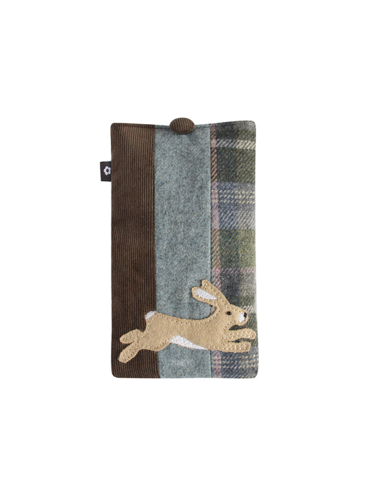 TWEED APPLIQUE GLASSES CASE by EARTH SQUARED with SEACLIFF HARE MOTIF