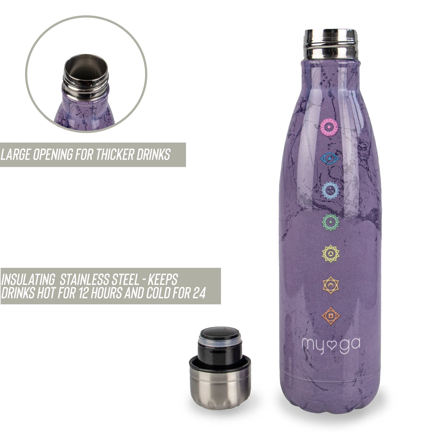 MYGA Chakra Metal Drinks Bottle 500ml